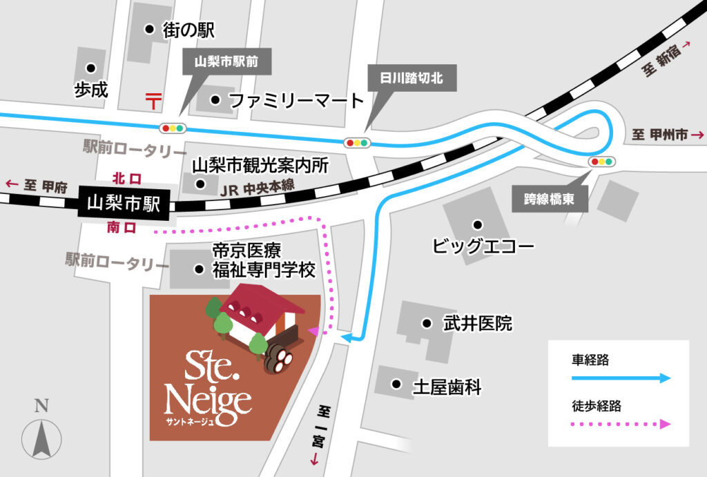 サントネージュワイン経路案内図