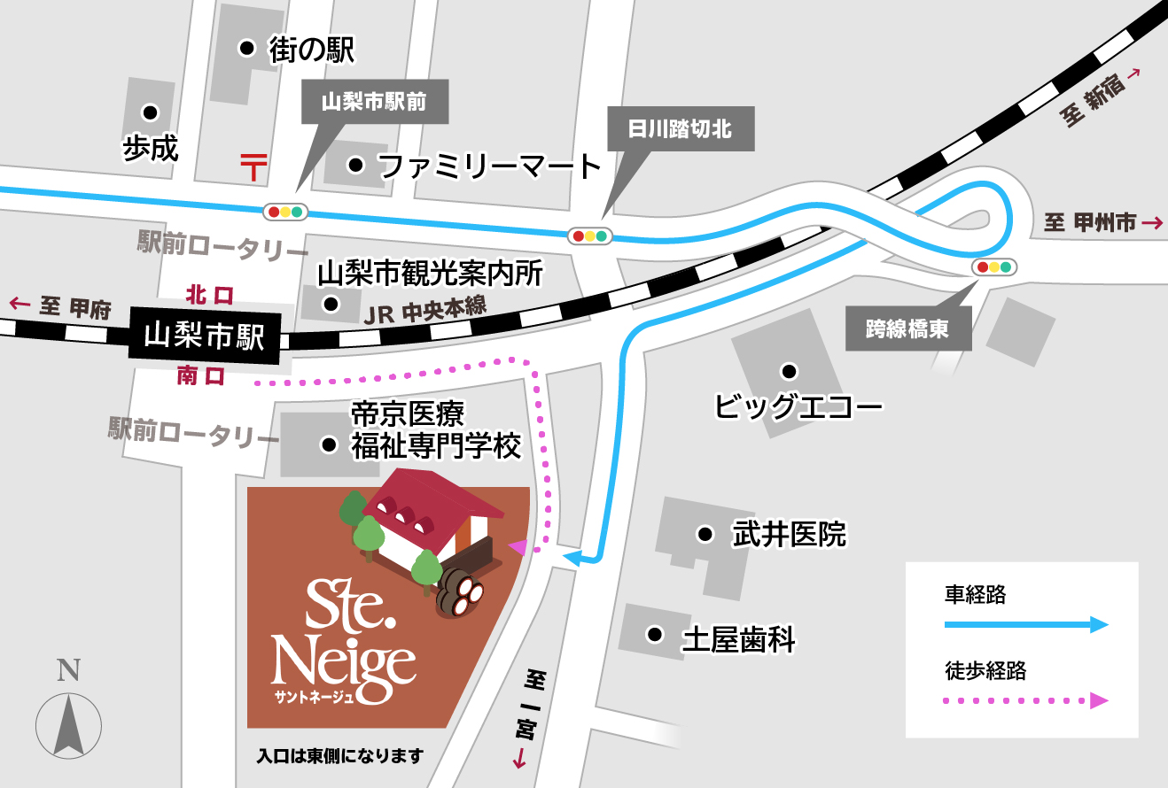 サントネージュワイン経路案内図